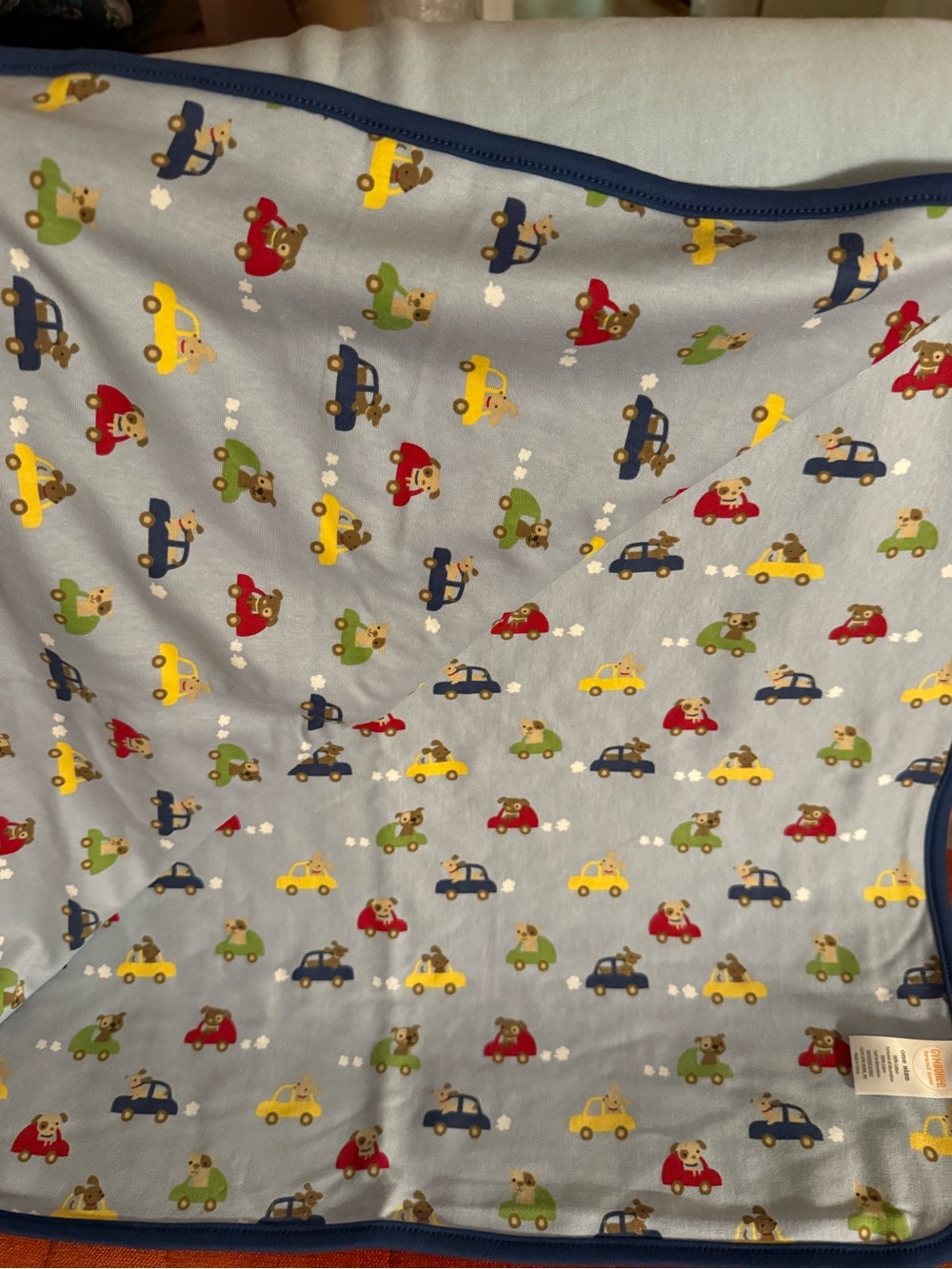 Vintage Gymboree Blanket with Playful Car & Dog Print
